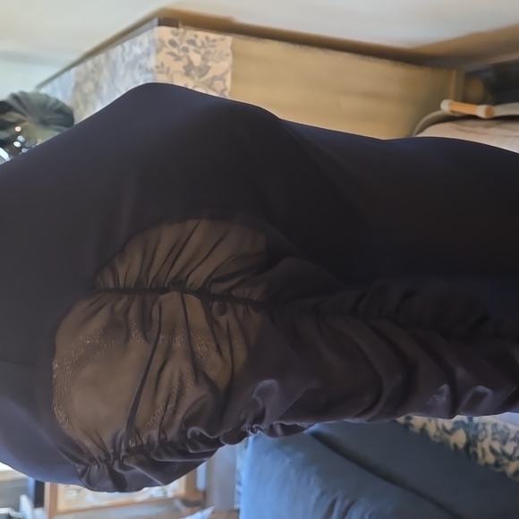 VENUS Navy Long Sleeve Top with Ruched Detailed Sleeves Mock Neck - Picture 6 of 12